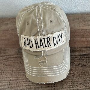 KBETHOS Vintage Bad Hair Day Distressed Baseball Hat Khaki Tan Trucker Dad Cap